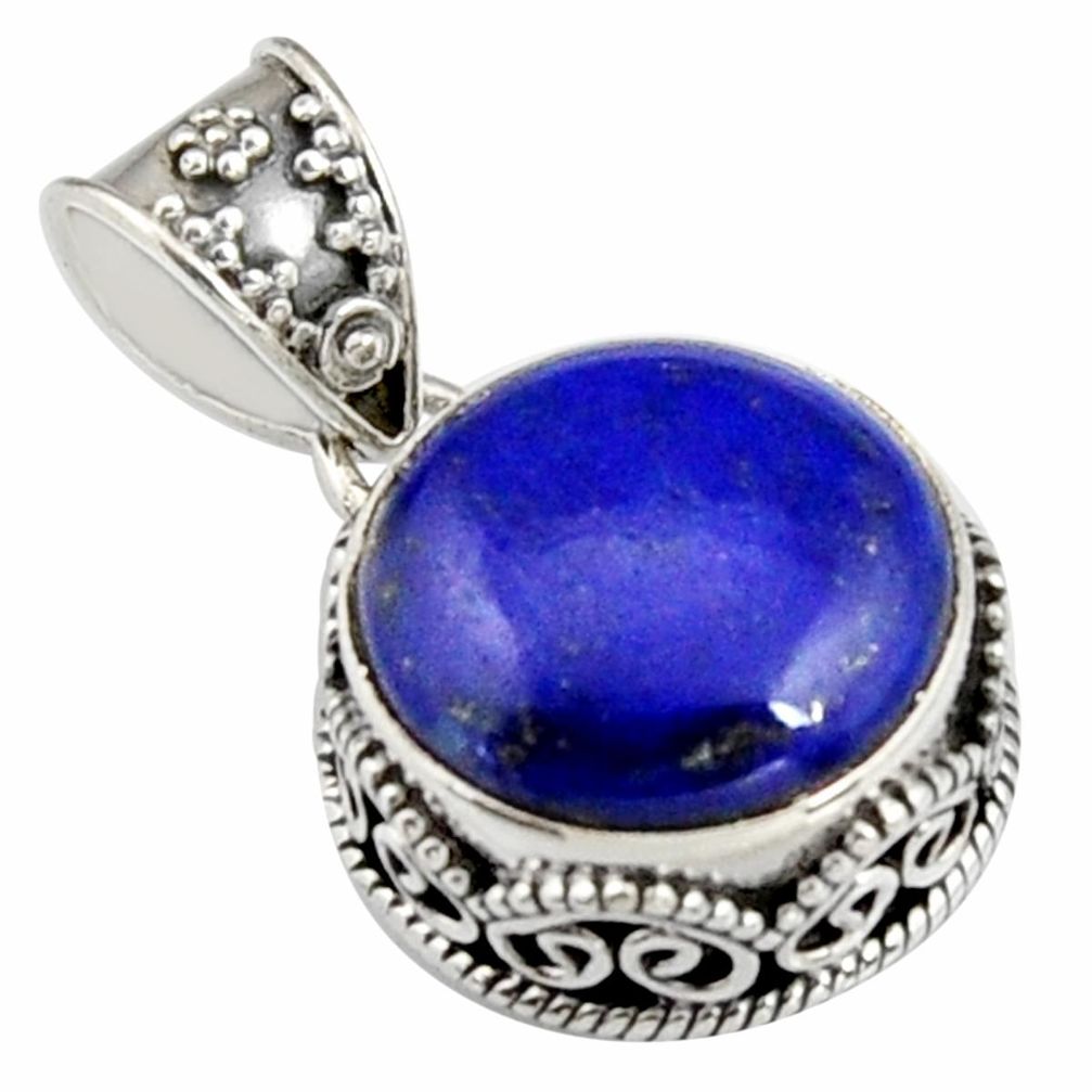 13.09cts natural blue lapis lazuli 925 sterling silver pendant jewelry r4905