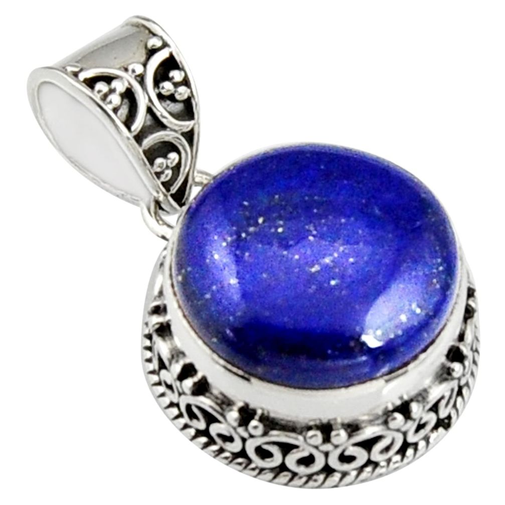 13.36cts natural blue lapis lazuli 925 sterling silver pendant jewelry r4907