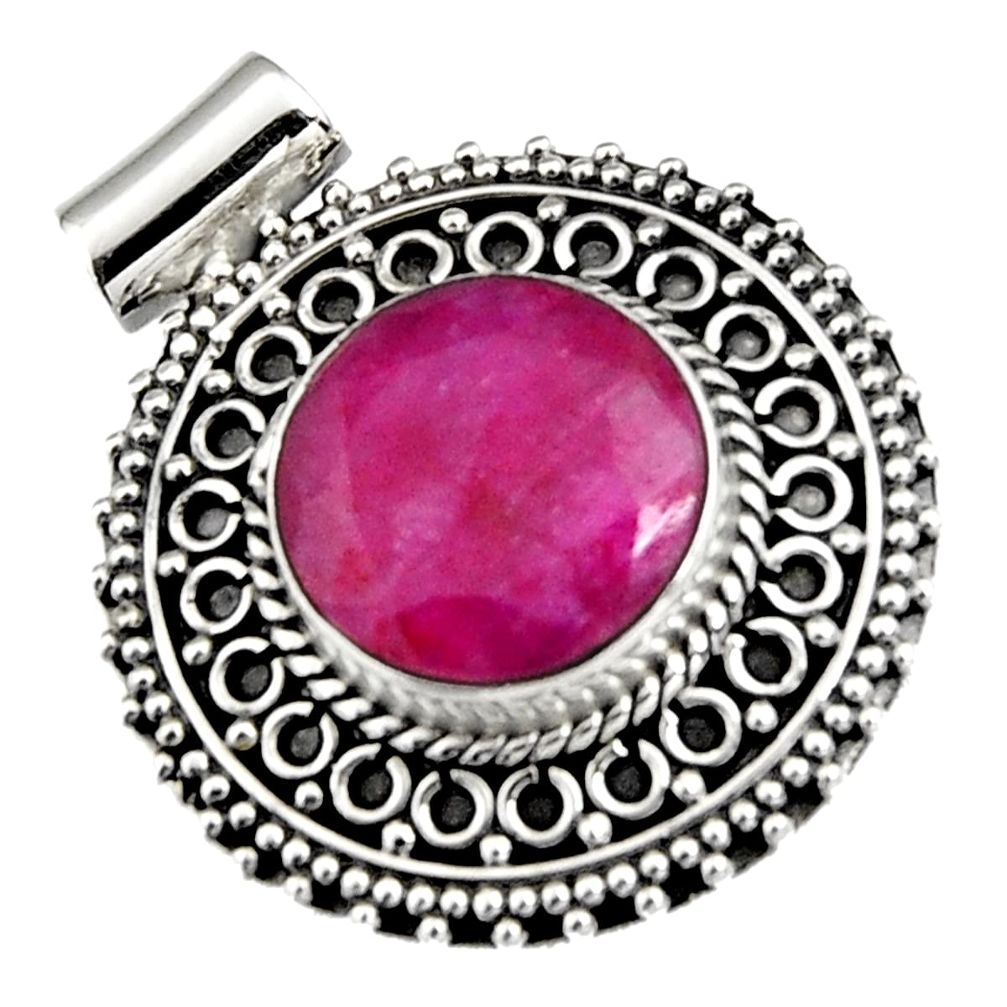 10.53cts natural red ruby 925 sterling silver pendant jewelry r5183