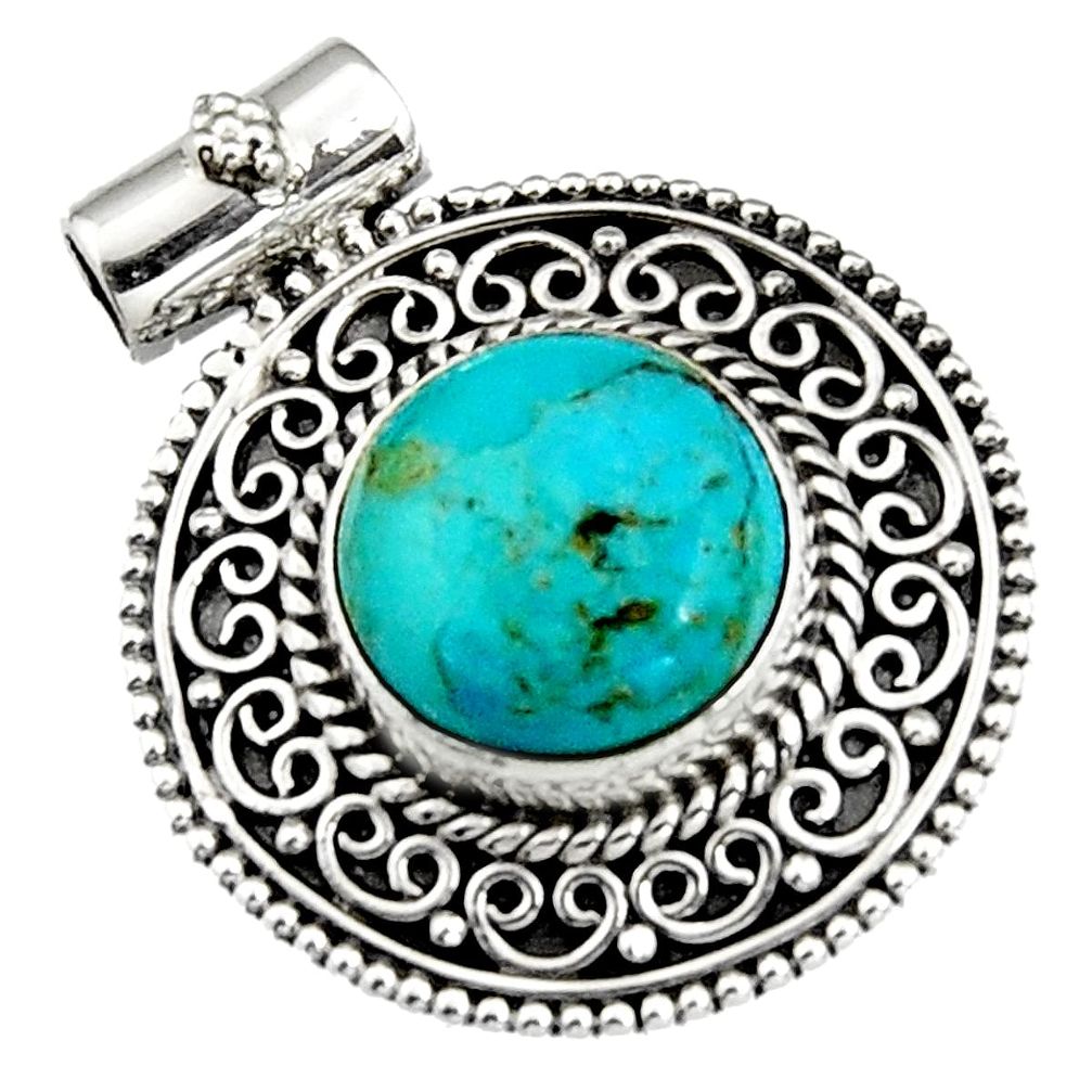 7.14cts green arizona mohave turquoise 925 sterling silver pendant jewelry r5222