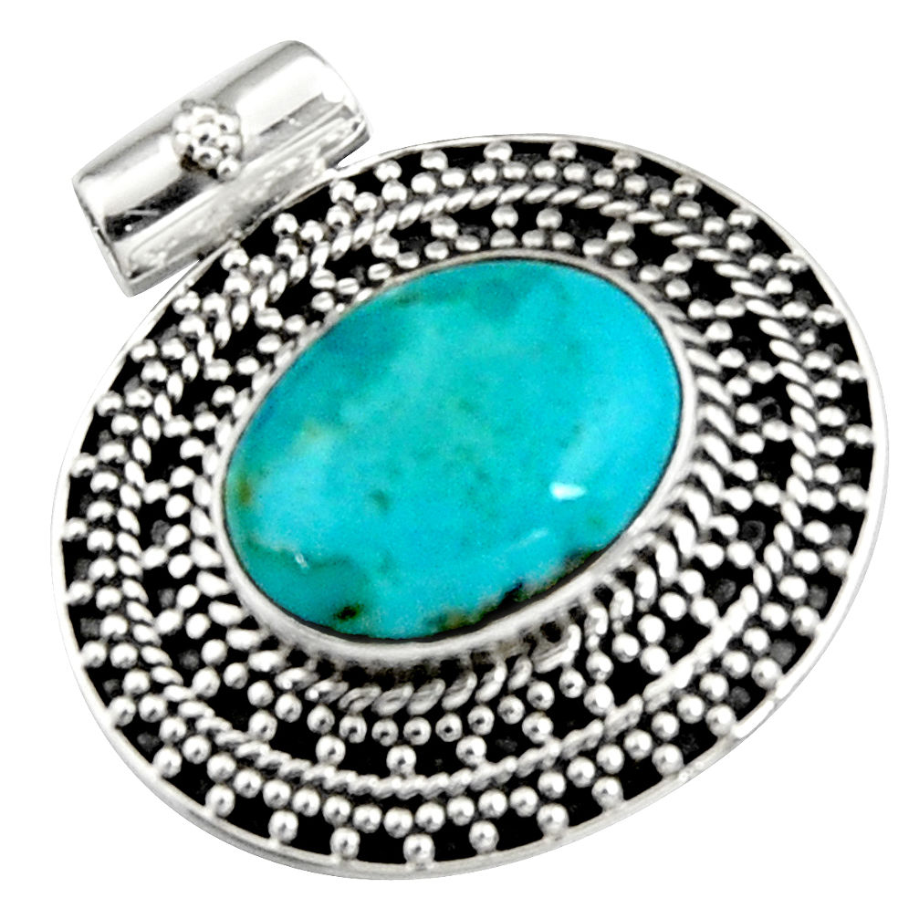 10.54cts green arizona mohave turquoise 925 sterling silver pendant r5230