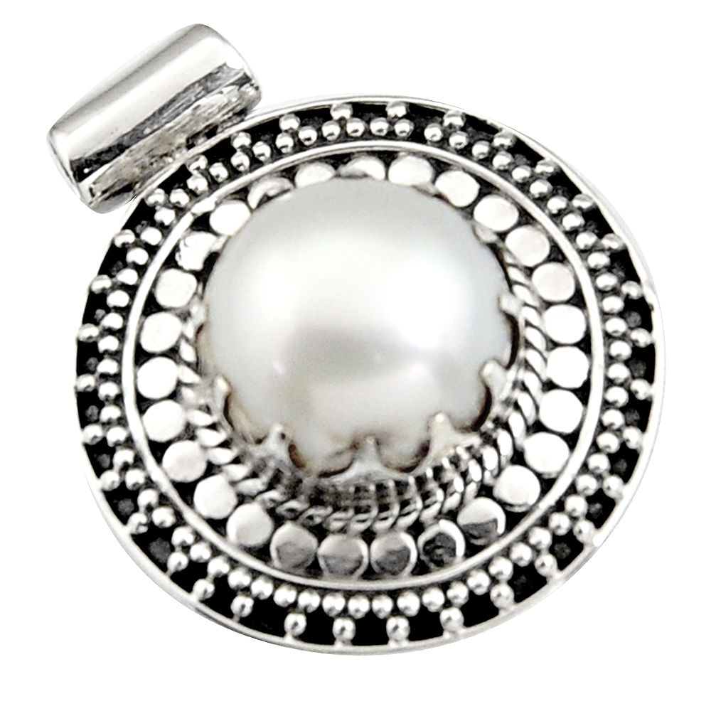 11.45cts natural white pearl 925 sterling silver pendant jewelry r5257