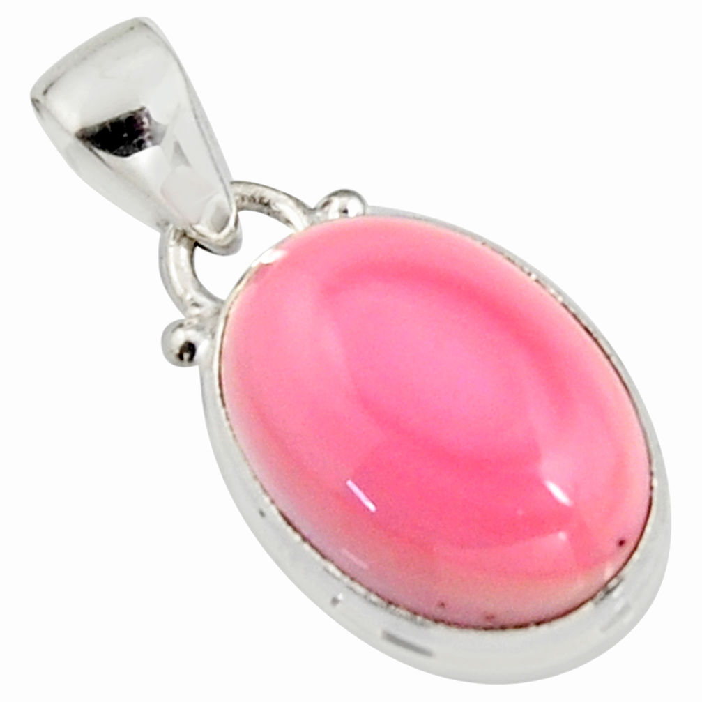 13.73cts natural pink queen conch shell 925 sterling silver pendant r5368
