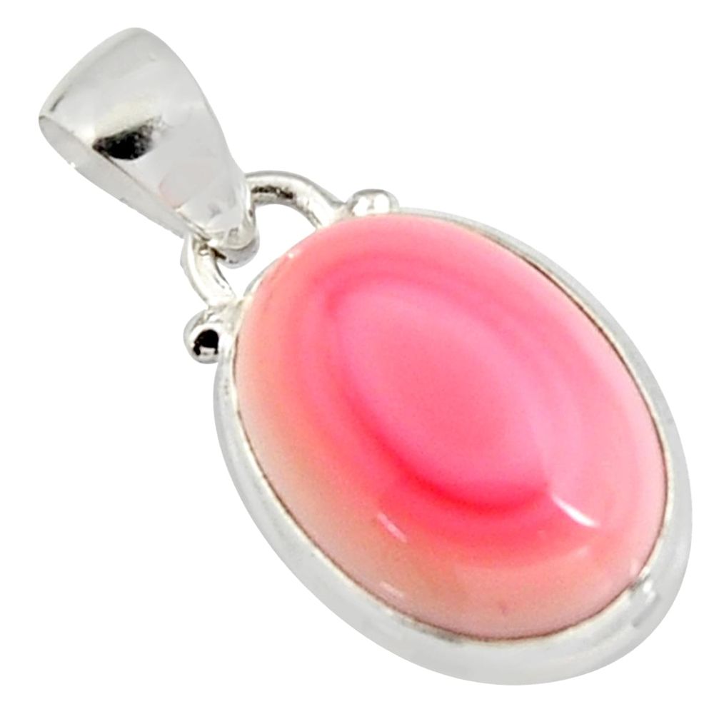 925 sterling silver 13.67cts natural pink queen conch shell pendant r5372