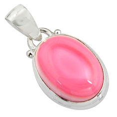 925 silver 13.17cts natural pink queen conch shell oval shape pendant r5377
