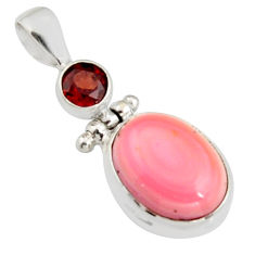 11.66cts natural pink queen conch shell garnet 925 sterling silver pendant r5383