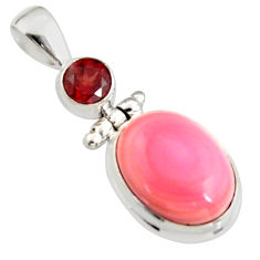 12.03cts natural pink queen conch shell garnet 925 sterling silver pendant r5385