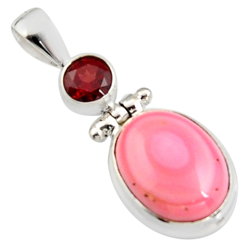 11.66cts natural pink queen conch shell garnet 925 sterling silver pendant r5386