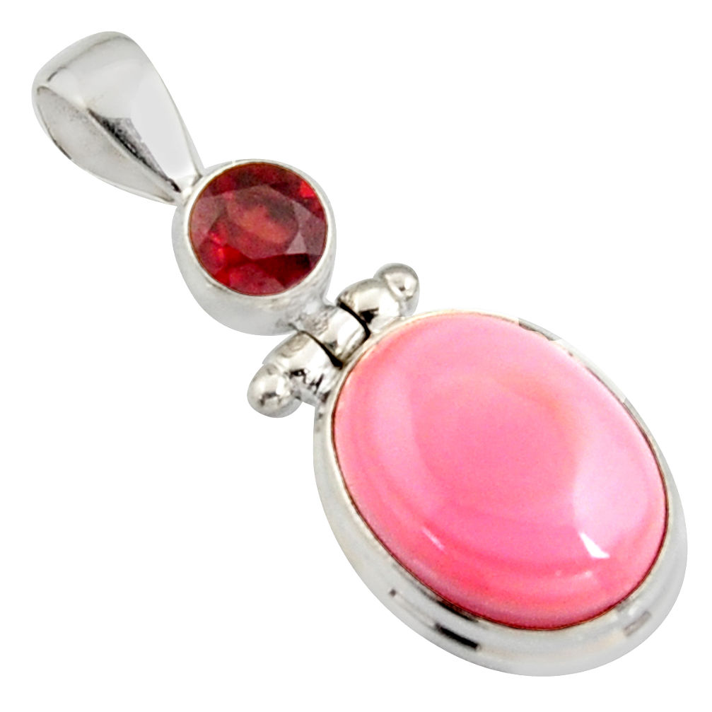 11.83cts natural pink queen conch shell garnet 925 sterling silver pendant r5396