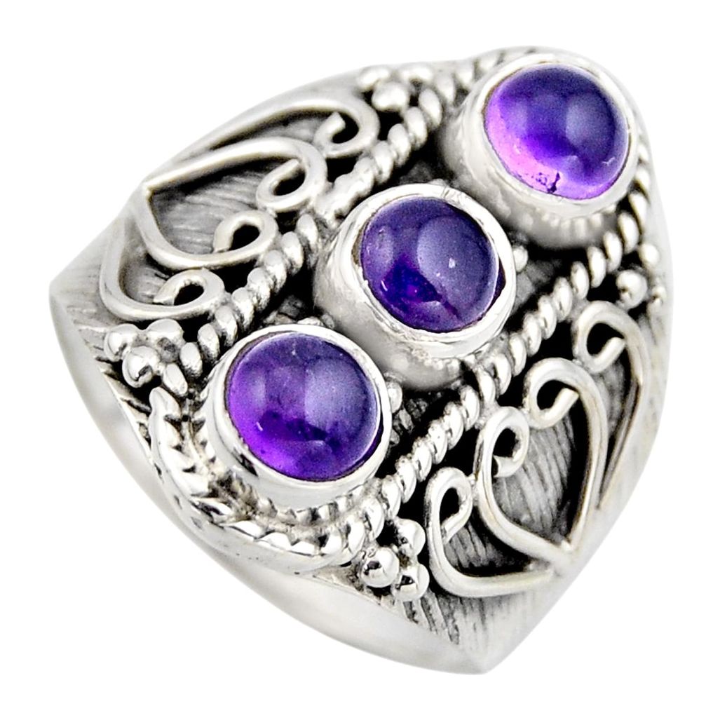 2.82cts natural purple amethyst 925 sterling silver ring jewelry size 8 r2030