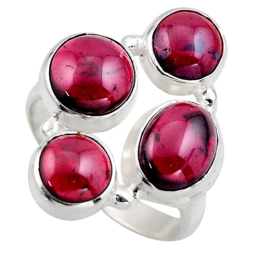 925 sterling silver 8.27cts natural red garnet oval ring jewelry size 8 r2167