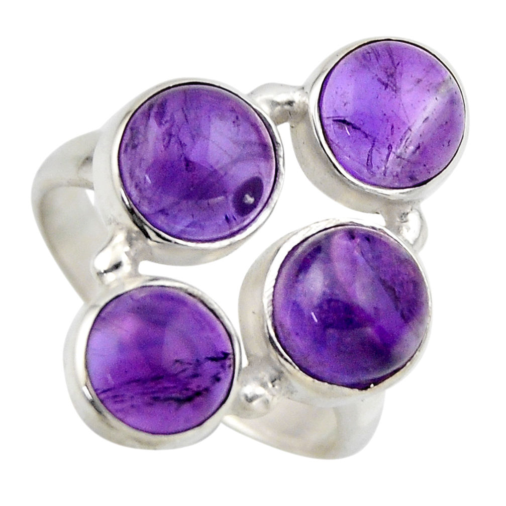 7.22cts natural purple amethyst 925 sterling silver ring jewelry size 8 r2181