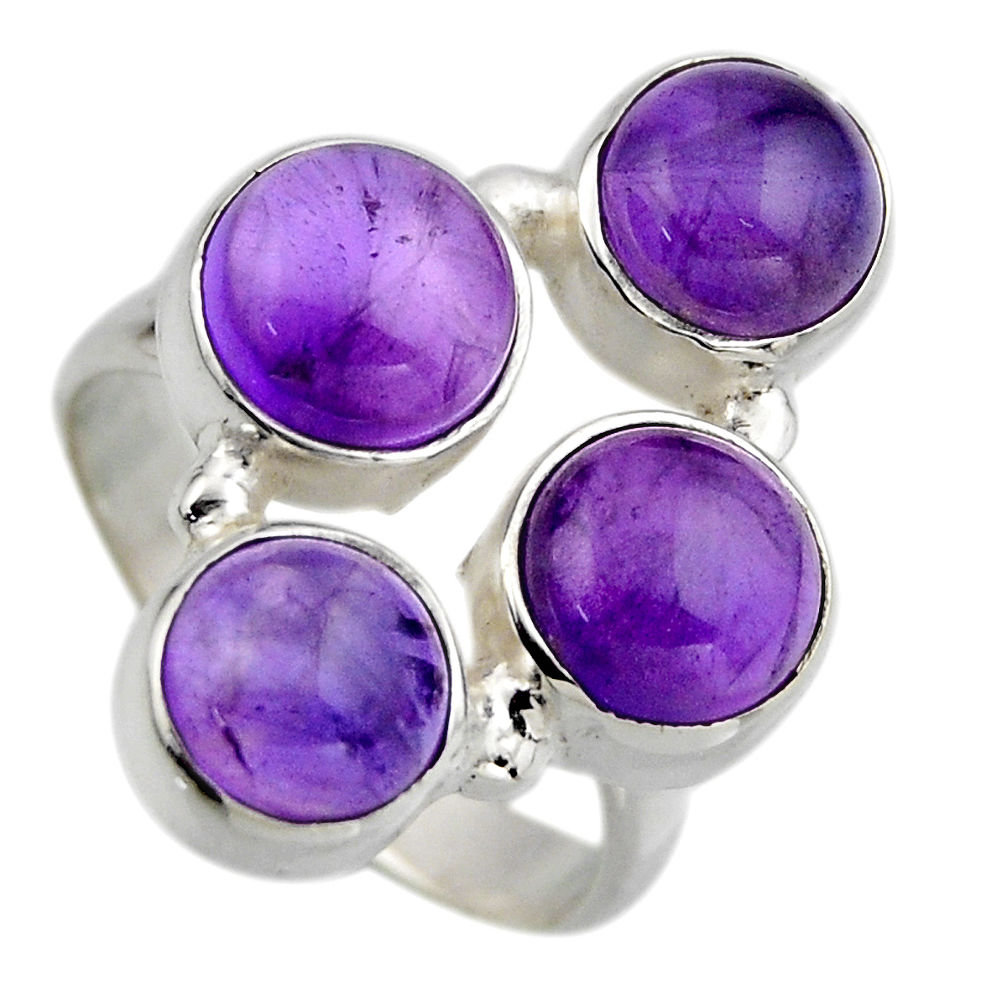 7.51cts natural purple amethyst 925 sterling silver ring jewelry size 8 r2183