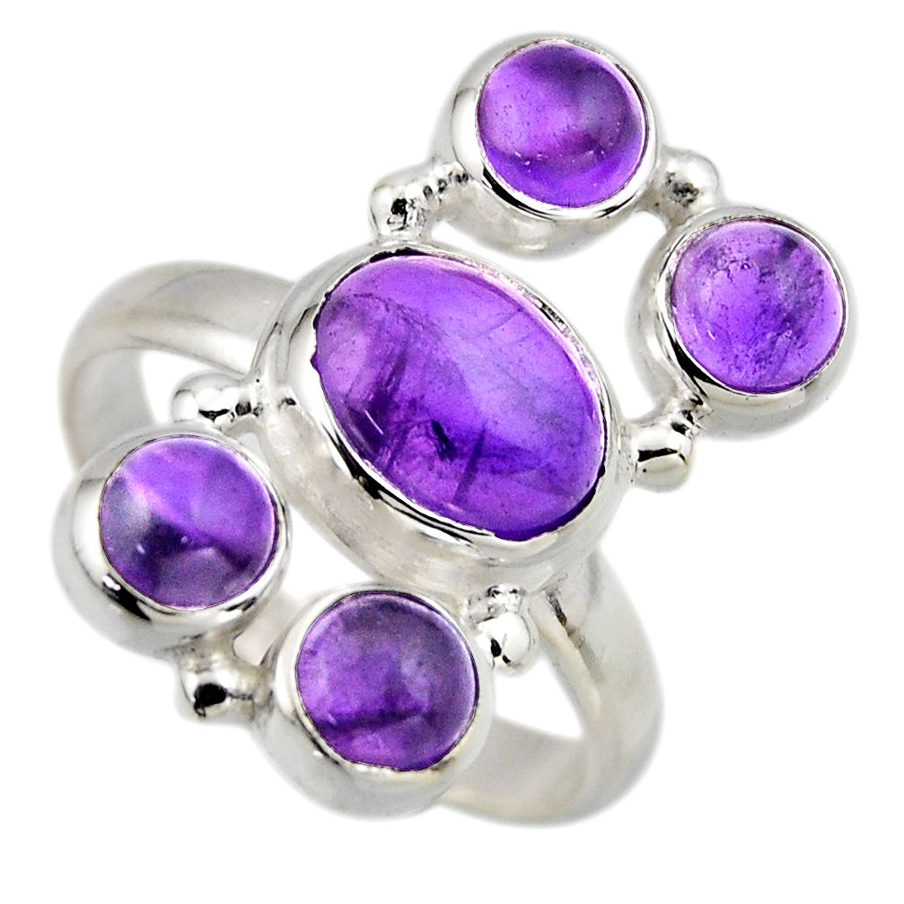 6.18cts natural purple amethyst 925 sterling silver ring jewelry size 7 r2185