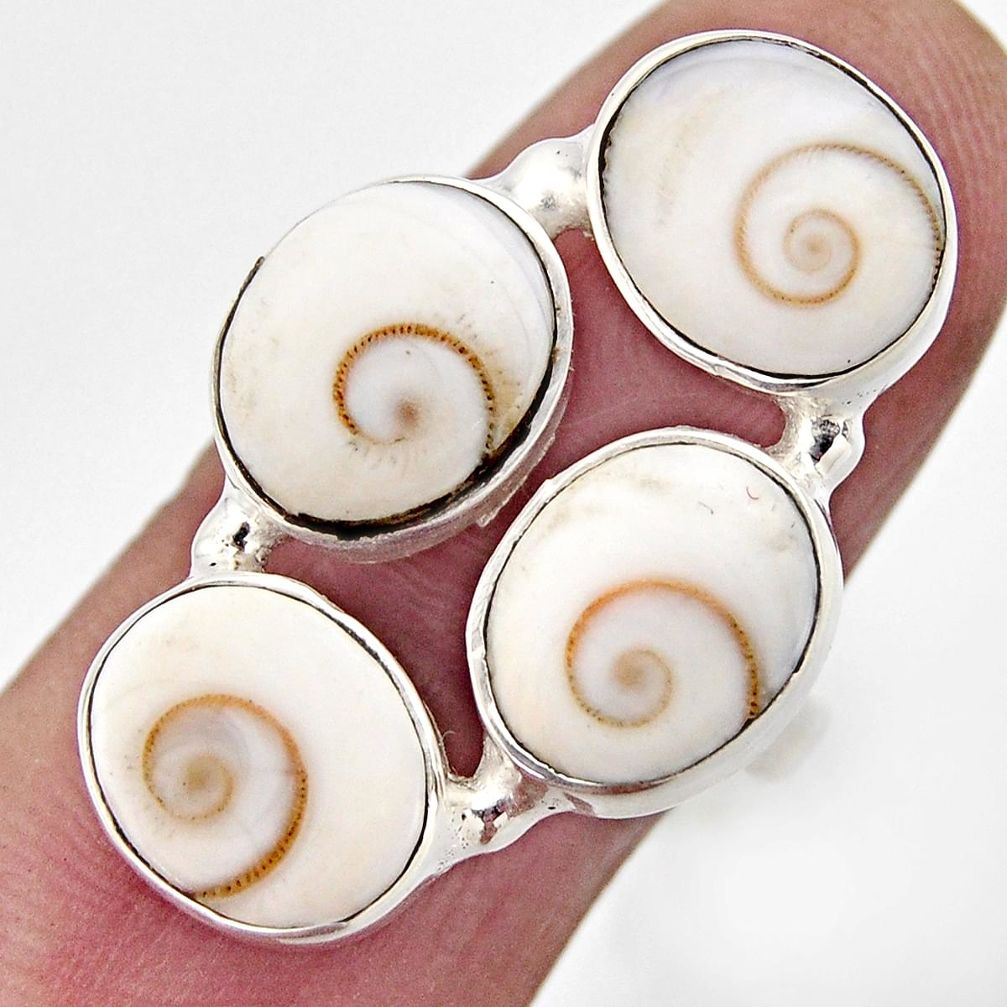 16.15cts natural white shiva eye 925 sterling silver ring jewelry size 8.5 r2215