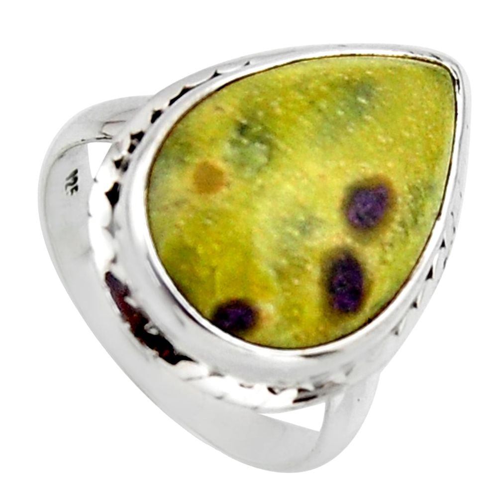 14.12cts natural atlantisite stichtite-serpentine 925 silver ring size 9 r2724