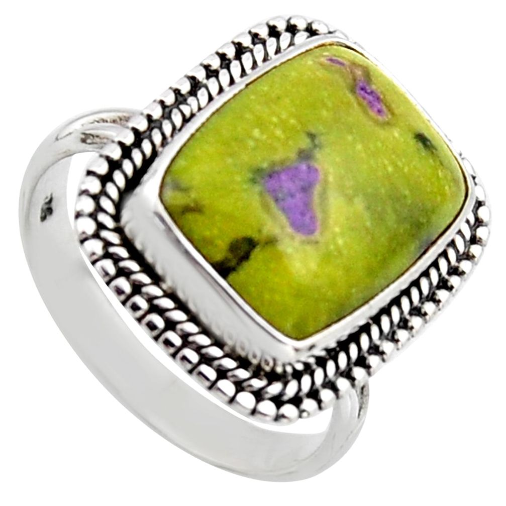 9.02cts natural atlantisite stichtite-serpentine 925 silver ring size 8.5 r2732