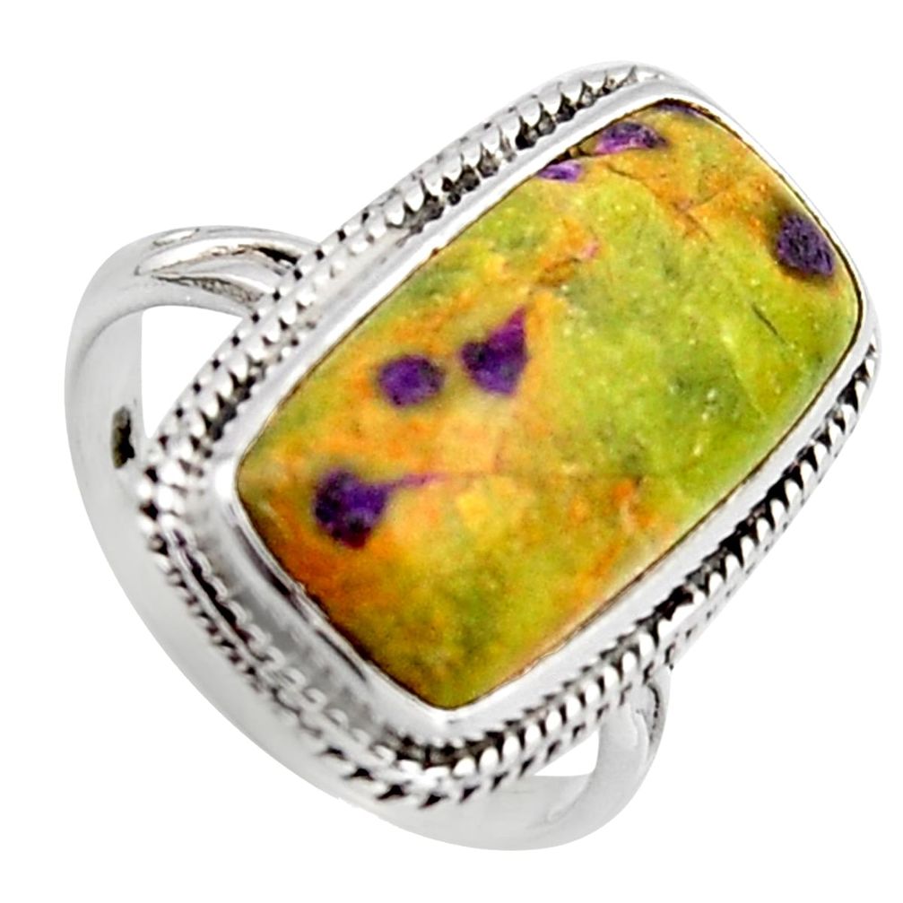 9.39cts natural atlantisite stichtite-serpentine 925 silver ring size 8.5 r2735