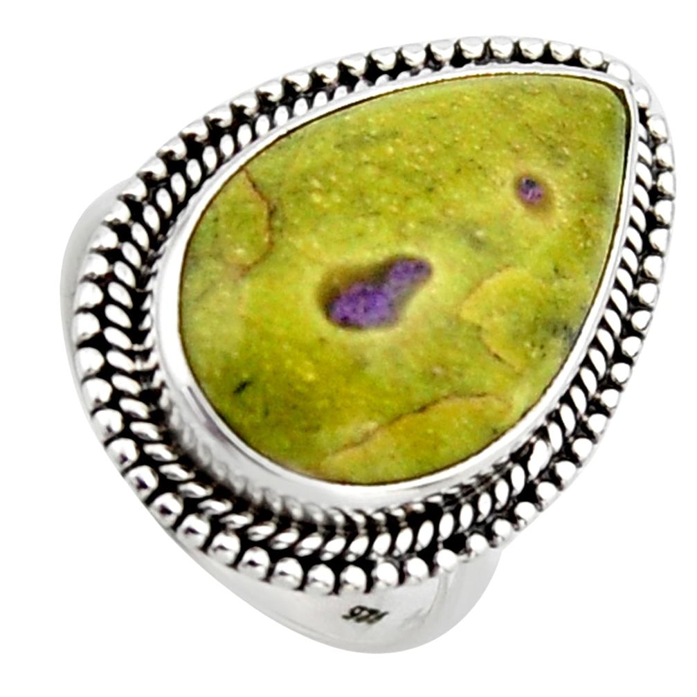 14.26cts natural atlantisite stichtite-serpentine 925 silver ring size 7 r2738