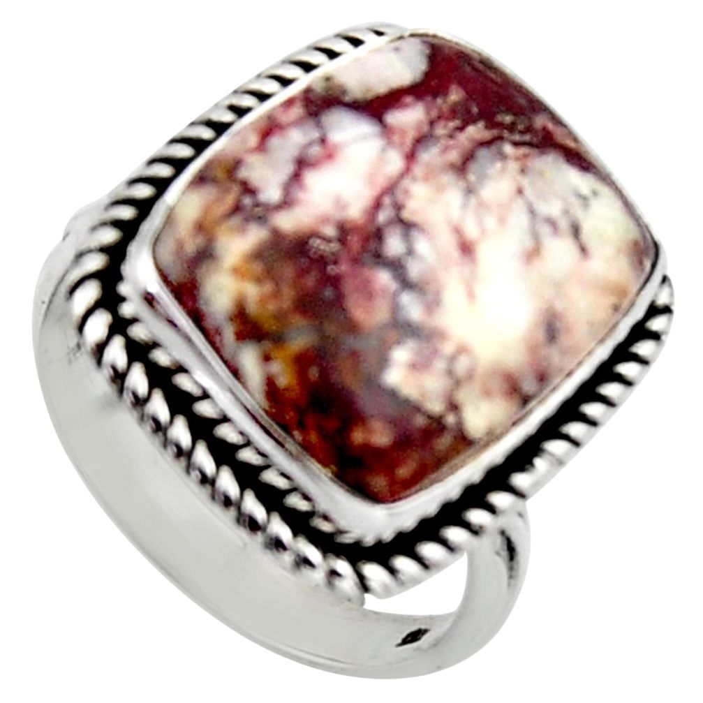 11.66cts natural wild horse magnesite 925 silver solitaire ring size 7.5 r2783