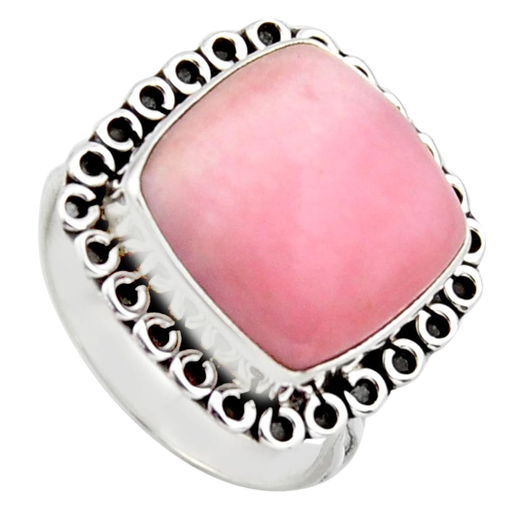 12.07cts natural pink opal 925 sterling silver solitaire ring size 8 r2800