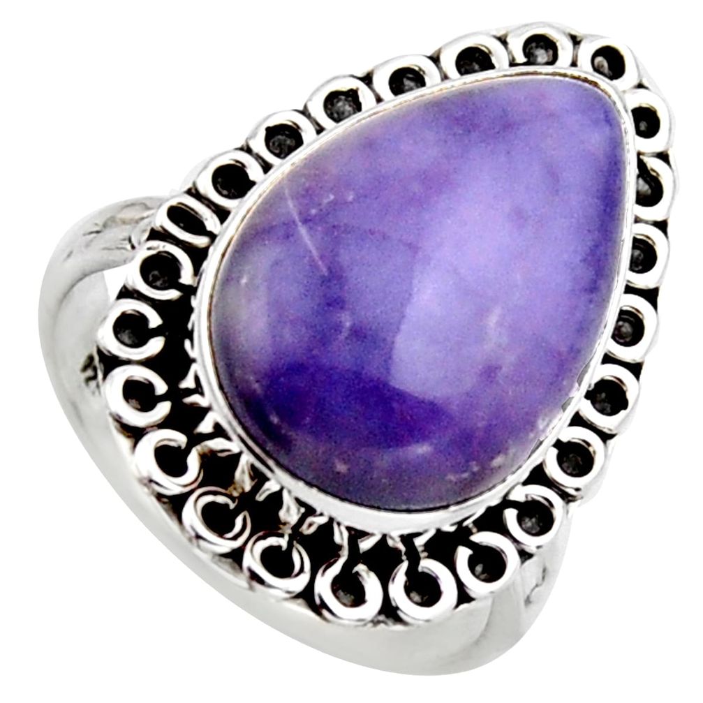 12.10cts natural purple tiffany stone 925 silver solitaire ring size 8 r2811