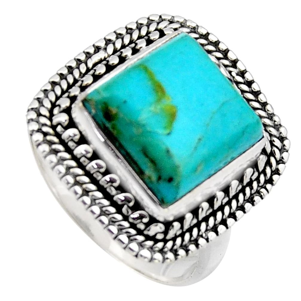 925 silver 5.75cts blue arizona mohave turquoise solitaire ring size 7 r3070