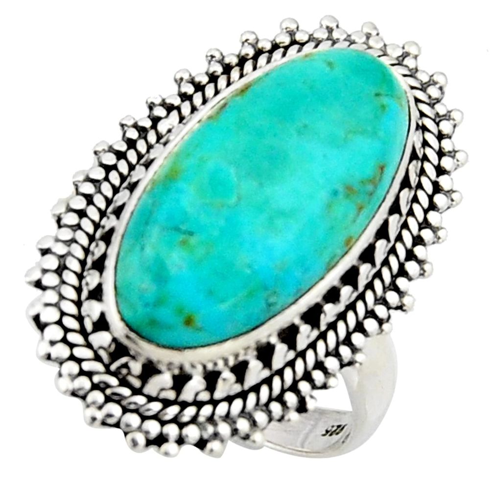 10.02cts blue arizona mohave turquoise 925 silver solitaire ring size 8.5 r3650