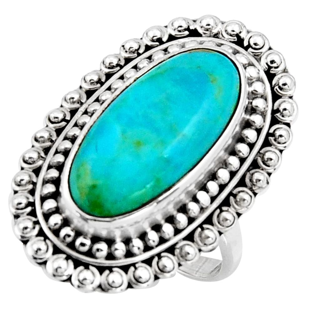 925 silver 11.22cts blue arizona mohave turquoise solitaire ring size 8.5 r3654