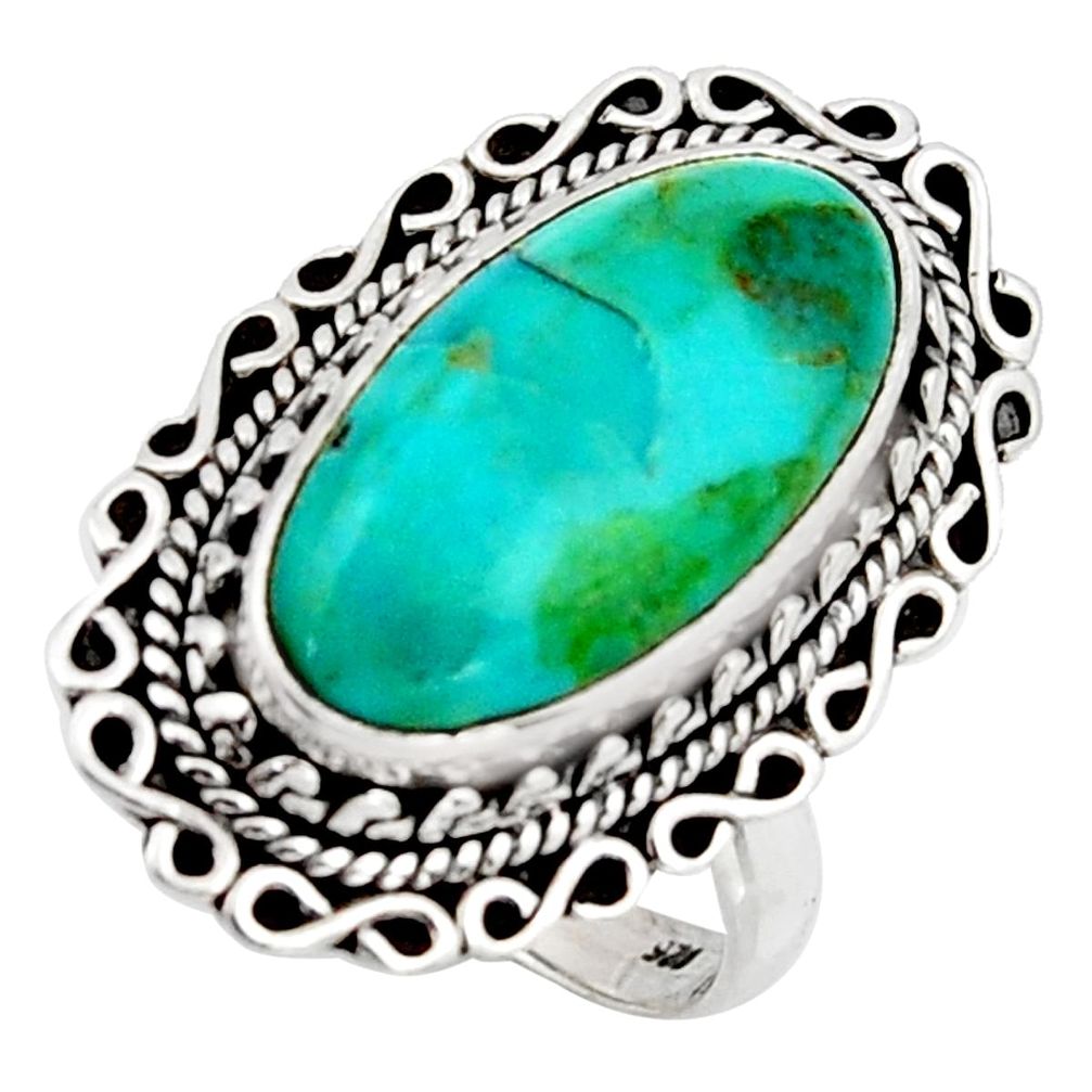 11.02cts blue arizona mohave turquoise 925 silver solitaire ring size 9 r3655