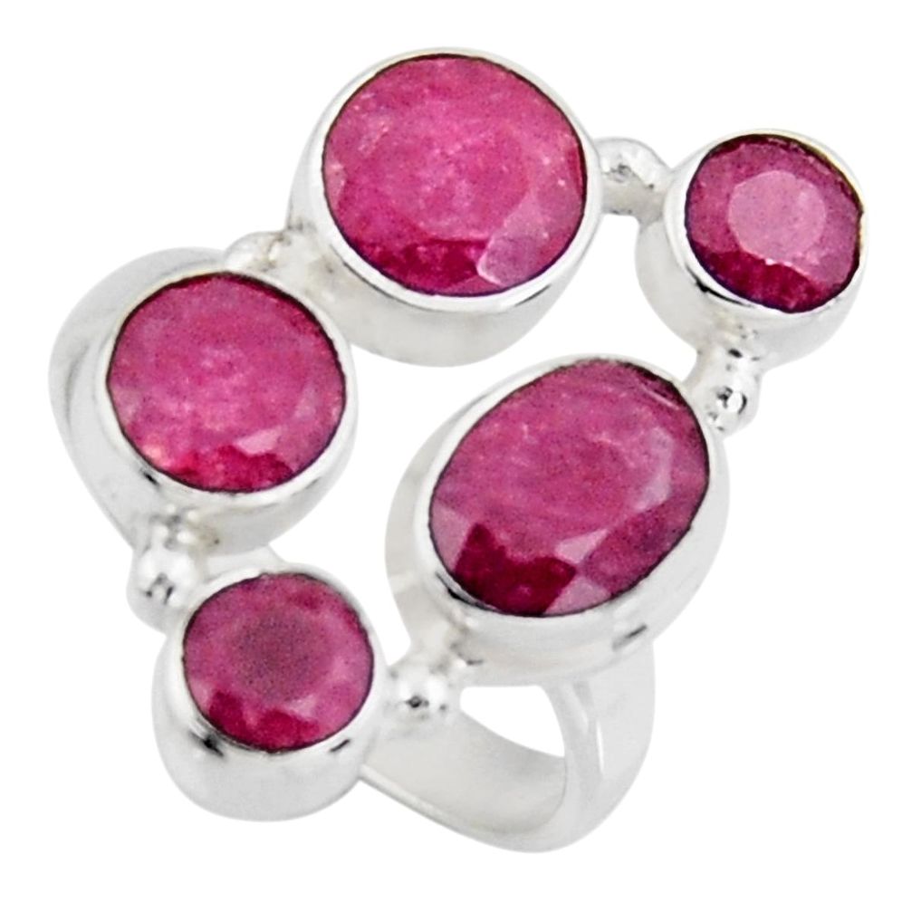 7.66cts natural red ruby 925 sterling silver ring jewelry size 7 r4465