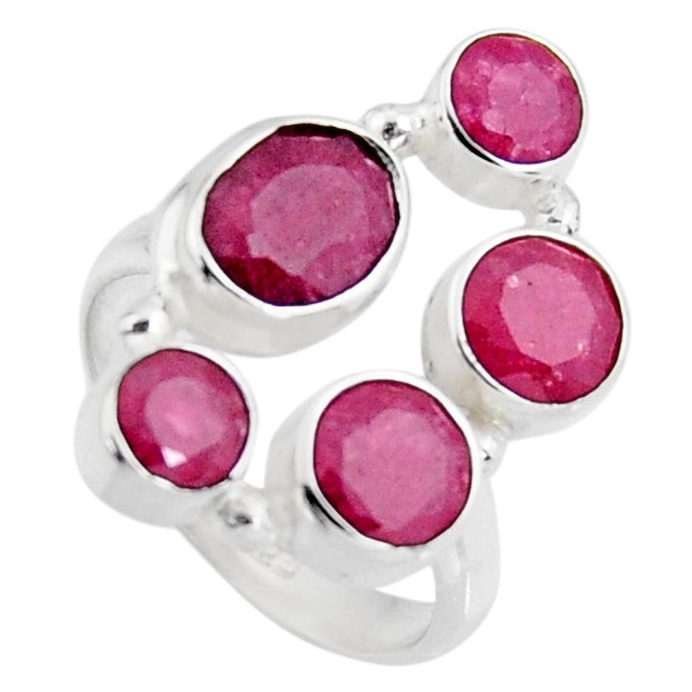 7.40cts natural red ruby 925 sterling silver ring jewelry size 6 r4468