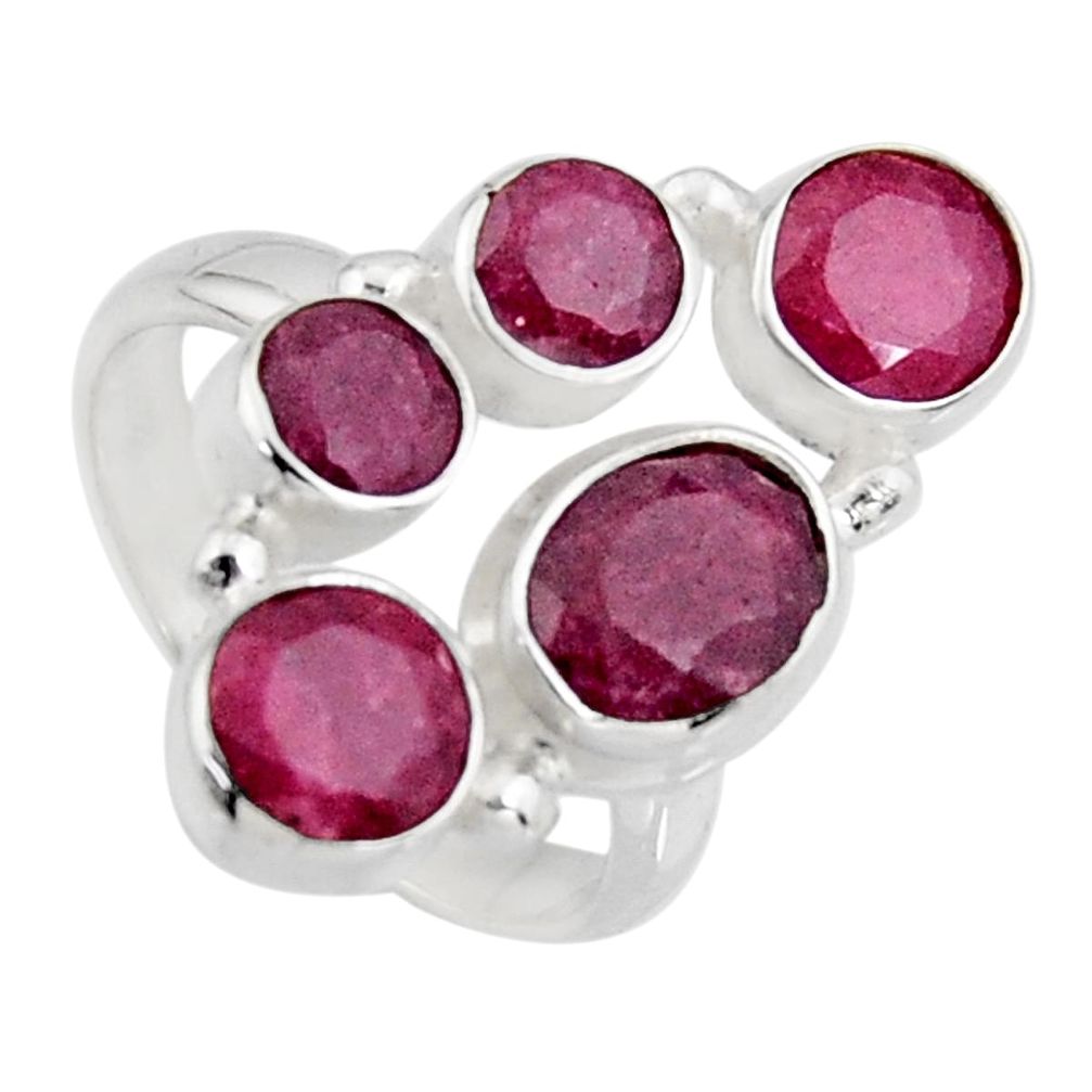 6.74cts natural red ruby 925 sterling silver ring jewelry size 7 r4474