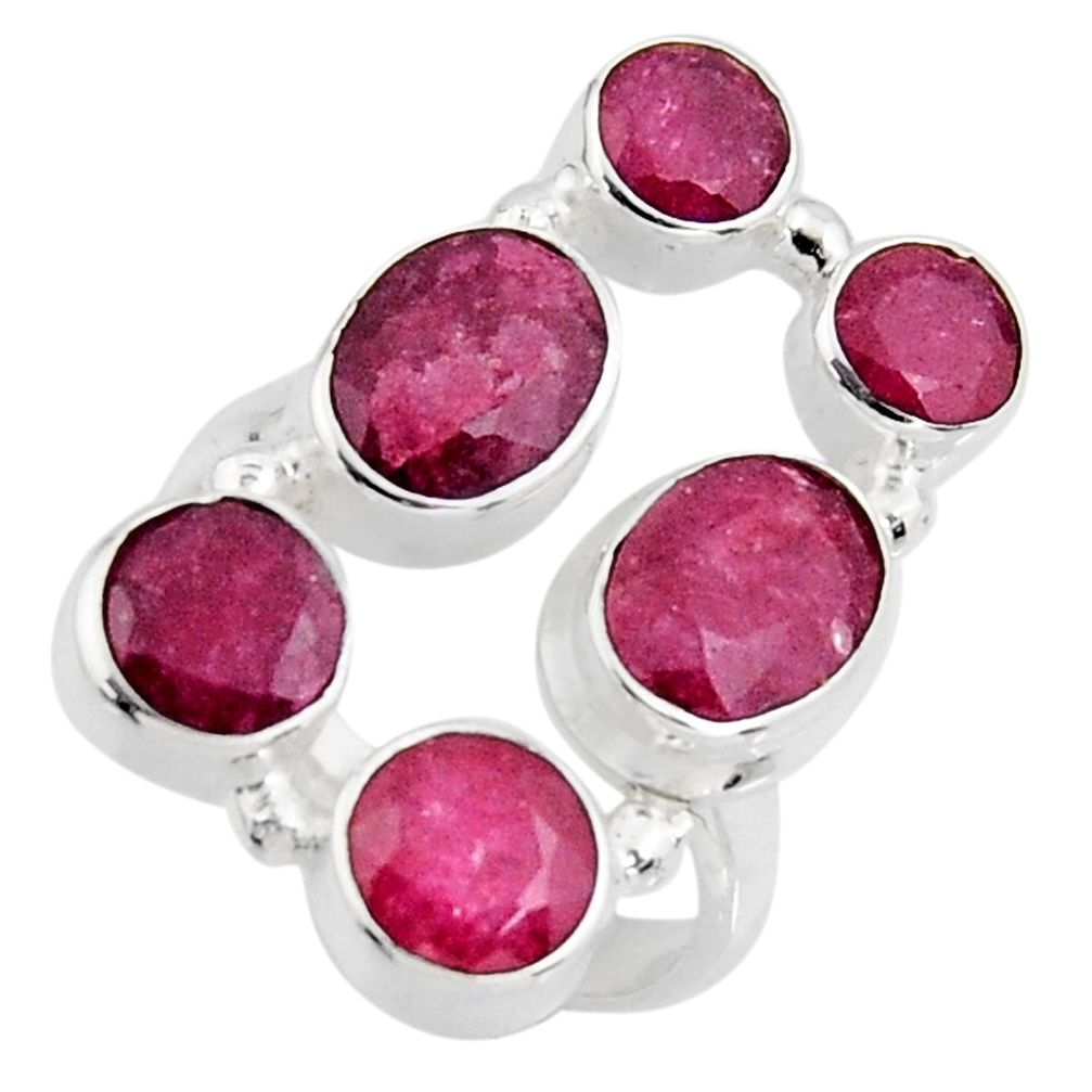 7.28cts natural red ruby 925 sterling silver ring jewelry size 6.5 r4480