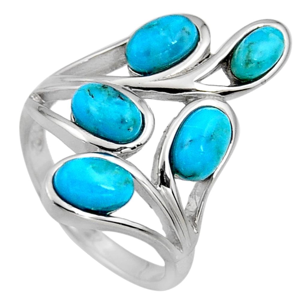 925 sterling silver 5.52cts green arizona mohave turquoise ring size 9 r5478