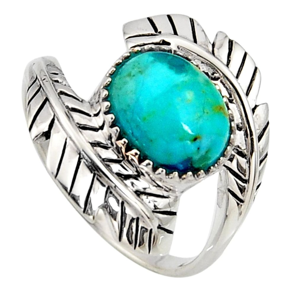 925 sterling silver 4.71cts green arizona mohave turquoise ring size 10 r5499