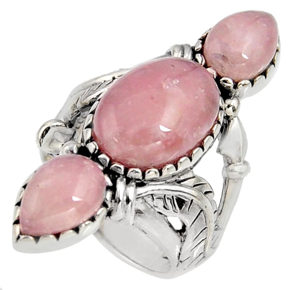 11.37cts natural strawberry quartz 925 sterling silver ring size 7 r5599
