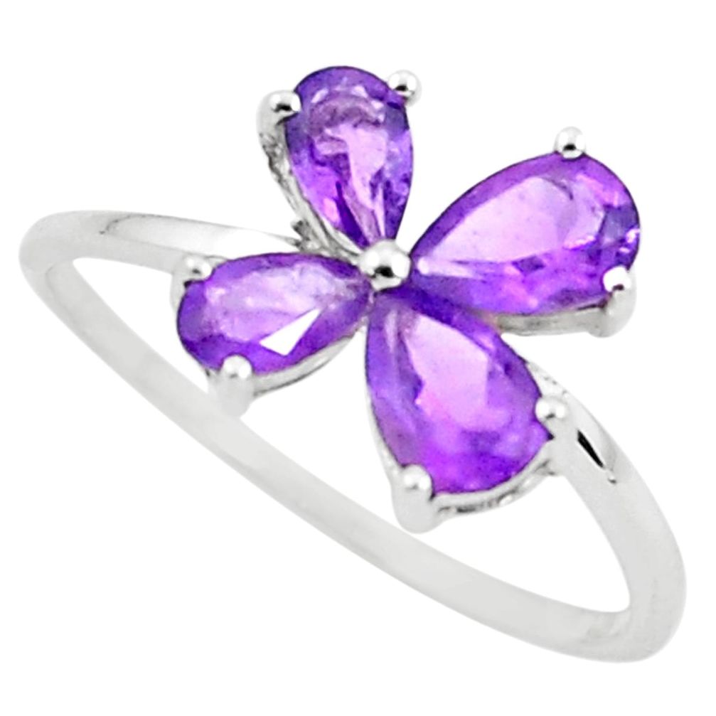 2.21cts natural purple amethyst 925 sterling silver ring jewelry size 6.5 r5783