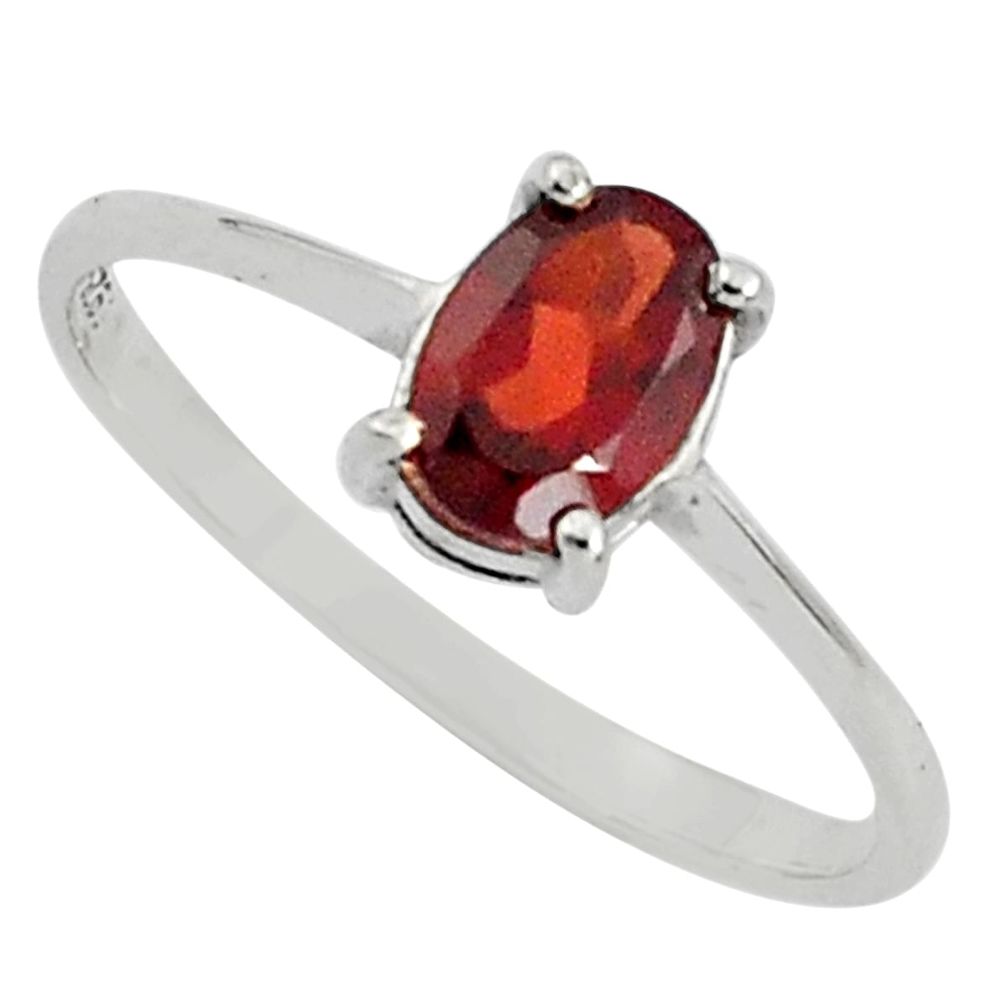925 sterling silver 1.98cts natural red garnet solitaire ring size 8.5 r5834