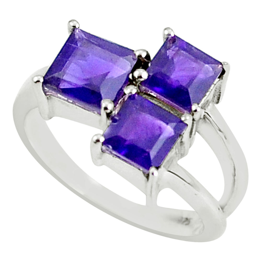 3.04cts natural purple amethyst 925 sterling silver ring jewelry size 5.5 r5963