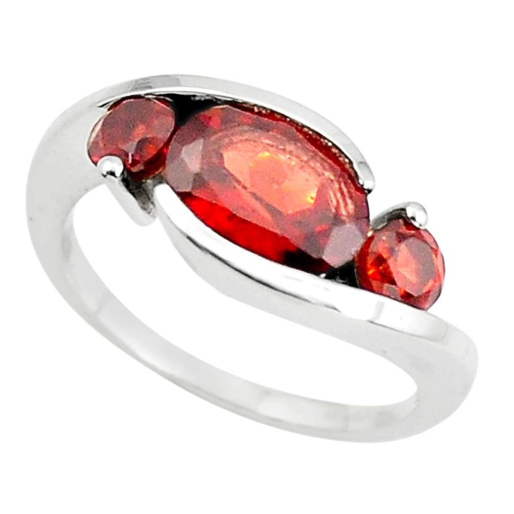 925 sterling silver 4.70cts natural red garnet ring jewelry size 5.5 r6014