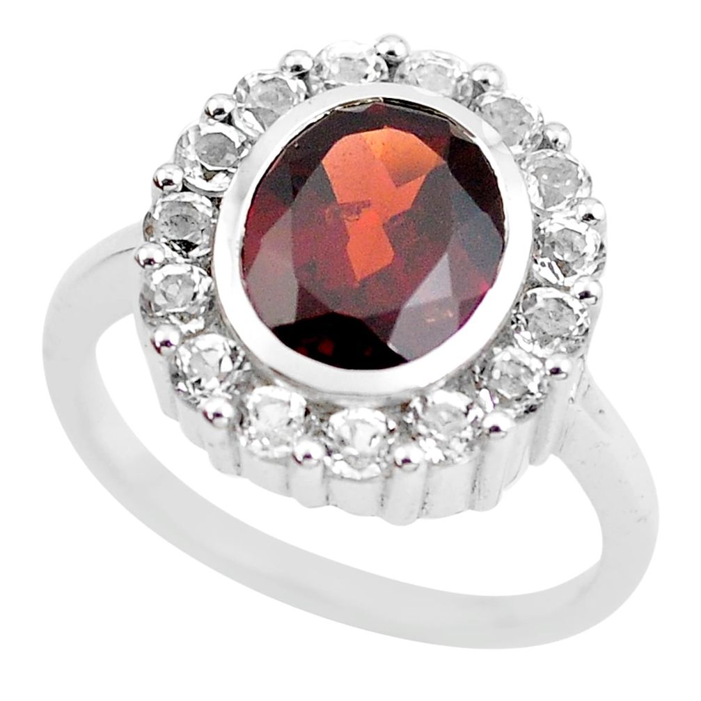 5.79cts natural red garnet topaz 925 sterling silver ring jewelry size 5.5 r6100