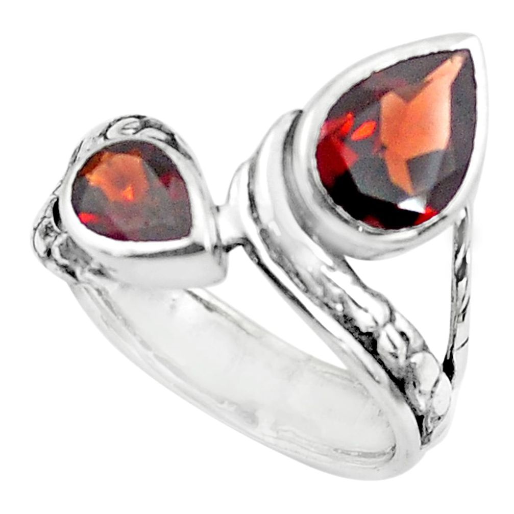 3.31cts natural red garnet 925 sterling silver ring jewelry size 8.5 r6113