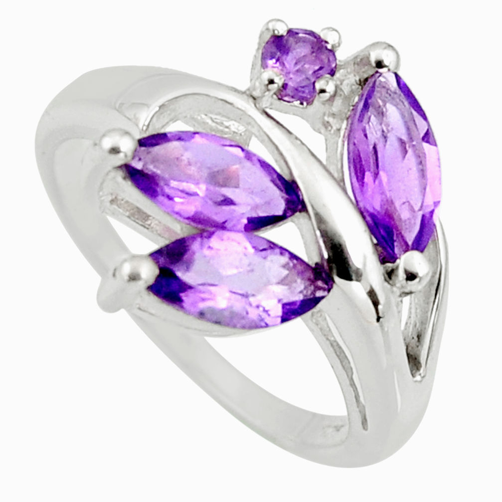 4.67cts natural purple amethyst 925 sterling silver ring jewelry size 6.5 r6201