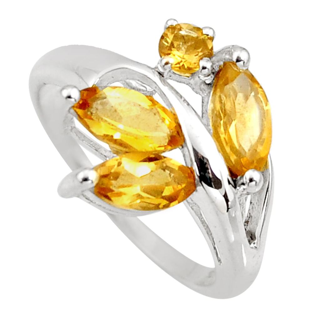 4.67cts natural yellow citrine 925 sterling silver ring jewelry size 8 r6216