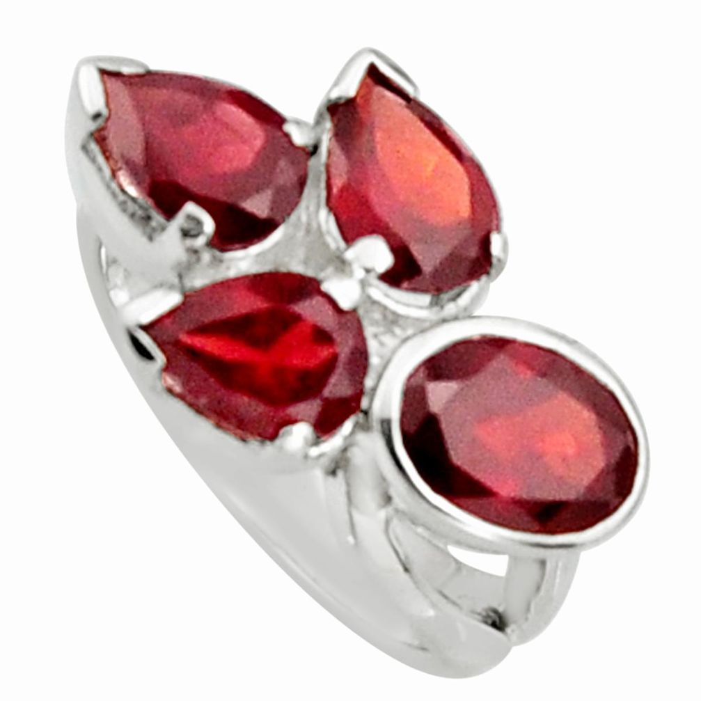 6.26cts natural red garnet 925 sterling silver ring jewelry size 5.5 r6254