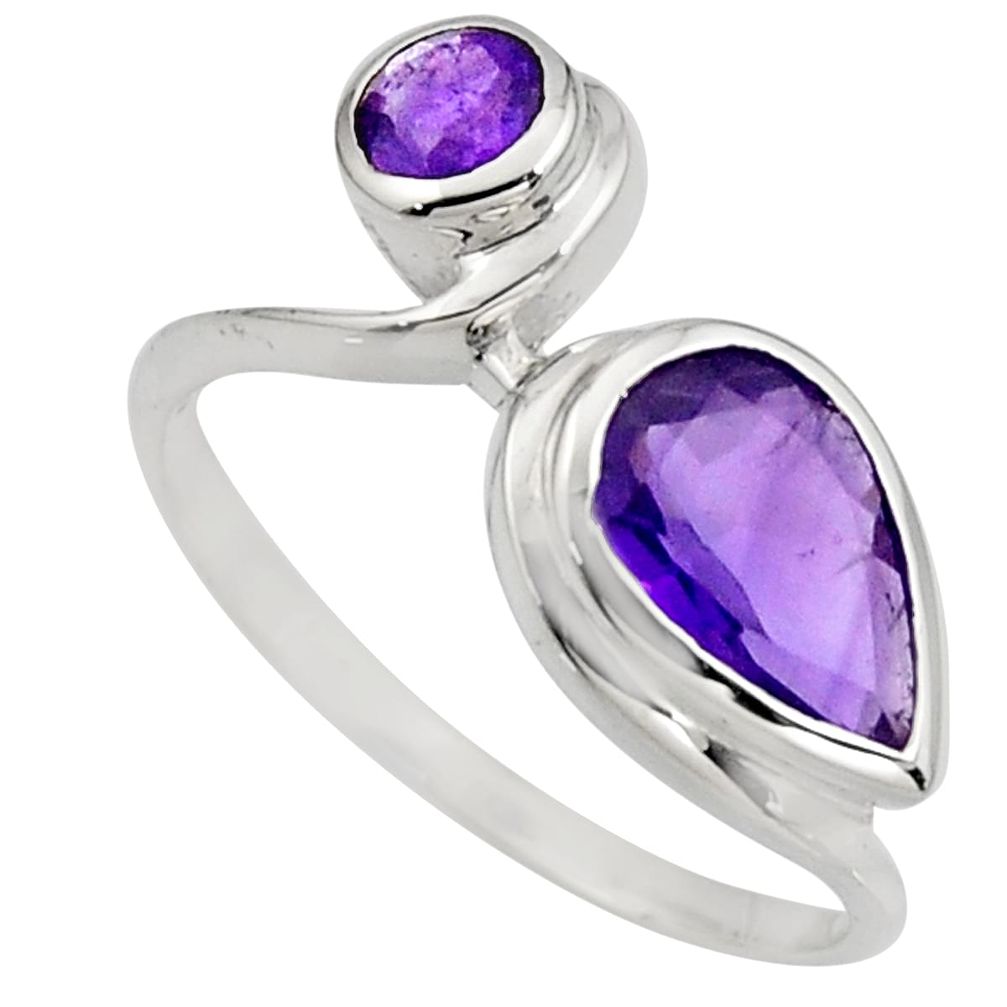 2.71cts natural purple amethyst 925 sterling silver ring jewelry size 6.5 r6322