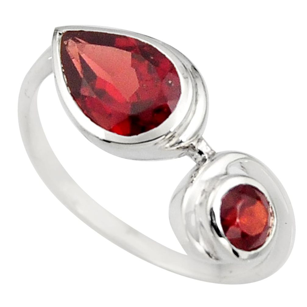 3.18cts natural red garnet 925 sterling silver ring jewelry size 6 r6337