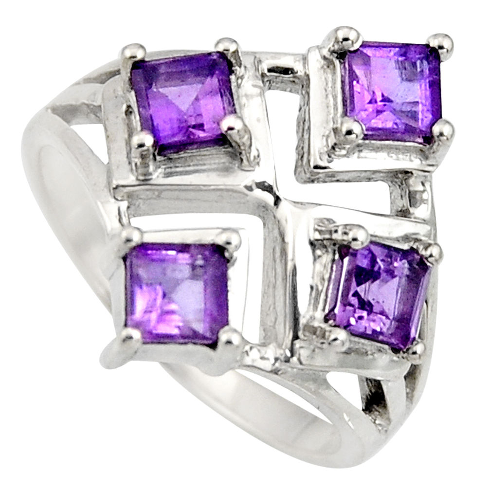 1.91cts natural purple amethyst 925 sterling silver ring jewelry size 7 r6342