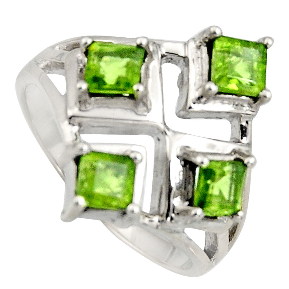 1.99cts natural green peridot 925 sterling silver ring jewelry size 8 r6345